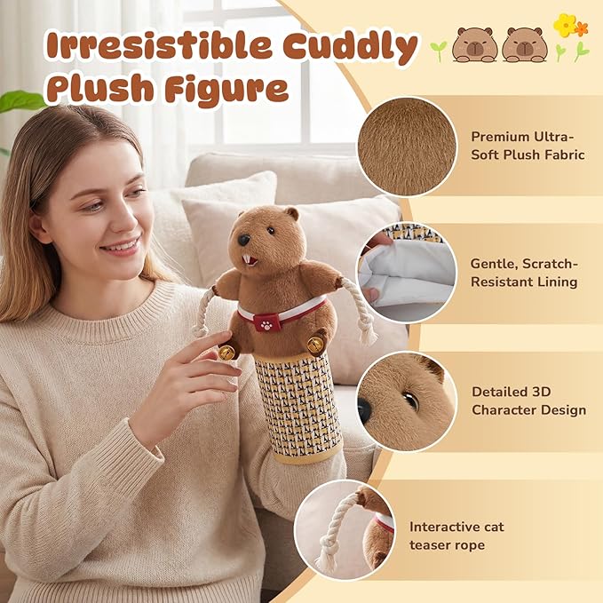Interactive Cat Toys Cute Play Set with Wrestling Glove, Karate Kitty, Catsumo, Wrestling Puppet, Fun Interactive Toy for Indoor Cats & Kittens