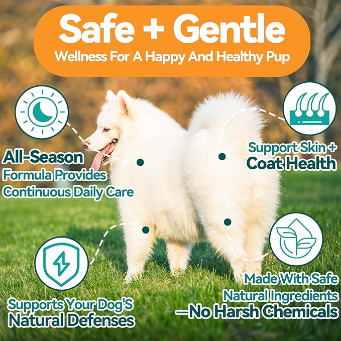 Cat Flea Chews + Dog Flea Drops Bundle – 200 Chicken-Flavored Chews for Cats + Topical Herbal Drops for Dogs – Natural Flea & Tick Prevention for Multi-Pet Homes