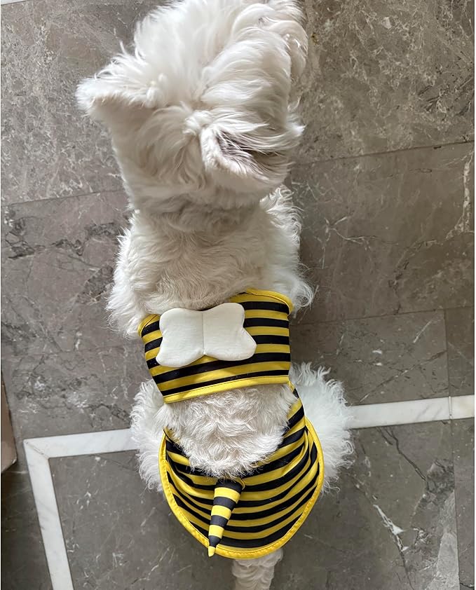 Funny Dog Swimwear Bikini Summer Dog Clothes Beach Swimsuit Puppy Bathing Suit Puppy Vest Cooling Pet Shirt for Small Dogs, Cat Apparel (X-Small, Yellow Bee)