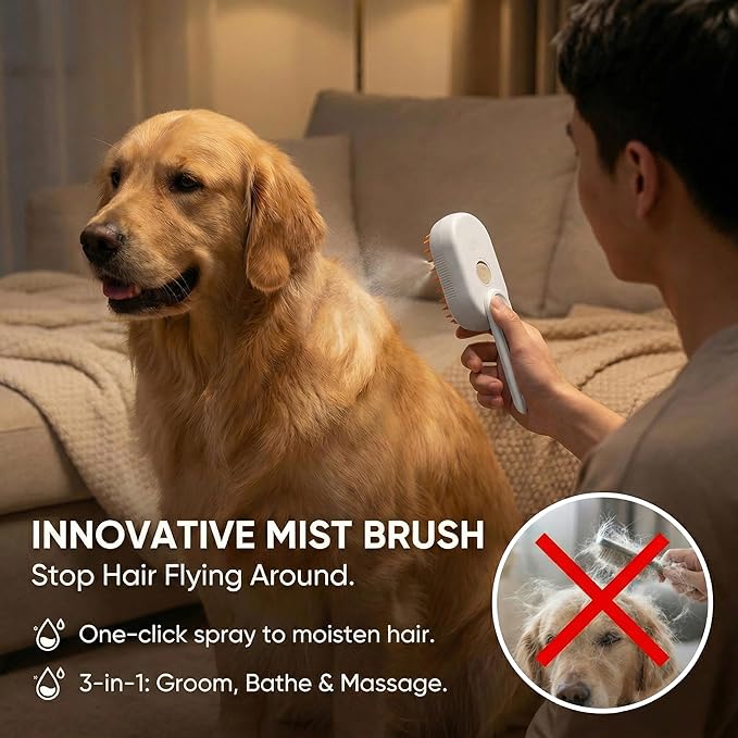 10-Piece Pet Grooming Kit-Dematting Comb,Spray Massage Brush,Pin Brush,Double-Sided Massage Glove,Static Hair Removal Gloves &Washing Machine Pet Hair Remover-Dog & Cat Grooming for Long & Short Hair