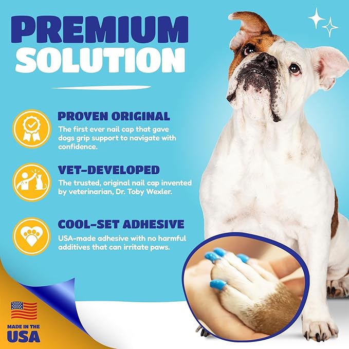 Soft Claws Nail Caps for Dogs with Non-Slip Design Made in USA - 40 Dog Nail Covers for Long-Lasting Protection of Floors and Furniture - Orange, XXL