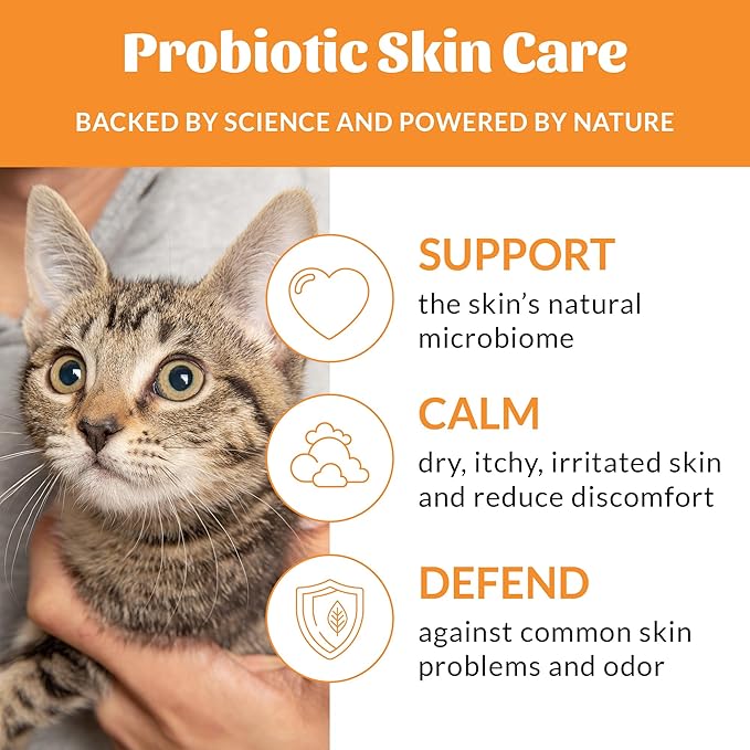 SKOUT'S HONOR Probiotic Cat Shampoo & Conditioner with Avocado Oil & Omega-3s, 97% Natural, Paraben & Sulfate-Free, Cruelty-Free, Defend Against Itch, Dryness, Irritation, 16oz, Honeysuckle