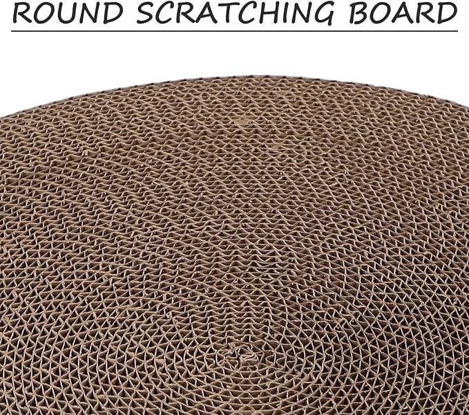 TOYANDONA Replaceable Corrugated Paper Cat Scratching Pad Core, Reusable Round Floor Scratching Board for Indoor Kittens, Natural Sturdy Replacement Scratcher for Cat Beds and Furniture