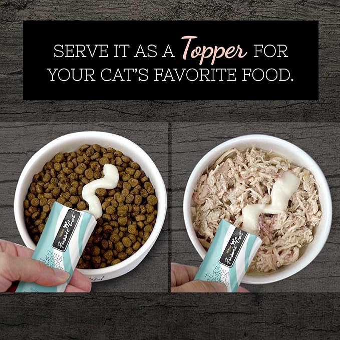 Fussie Cat Tuna with Prawns Puree, lickable cat Treats, 0.5oz Pouch (Pack of 12)
