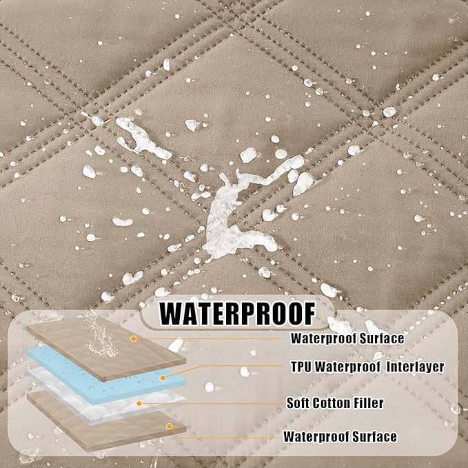 Smiry Waterproof Dog Bed Cover Blanket 30x53, Soft Reversible Pet Blanket, Washable Leakproof Cats Dogs Couch Cover for Sofa, Couch, Furniture, Taupe/Taupe