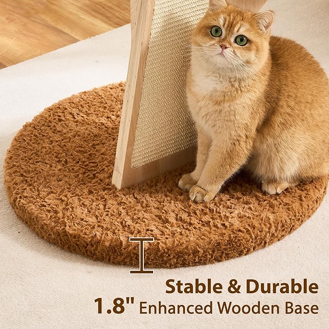 Aesthetic Flower Cat Tree Tower with Scratching Post for Indoor Cats, 48" Modern Cat Tree with Wood Sculpted Branch, Flower Cat Beds, Scratching Board & Interactive Squeaky Toy, Creamy White