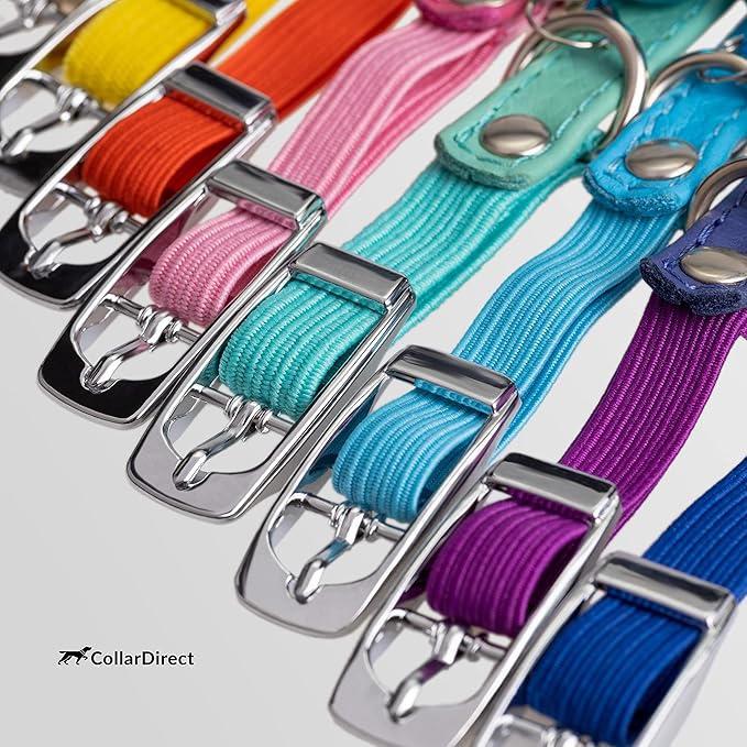 CollarDirect Leather Cat Collar with Removable Bell – Safety Elastic Strap (Breakaway Alternative) – Kitten Collar for Small & Big Boy & Girl Cats