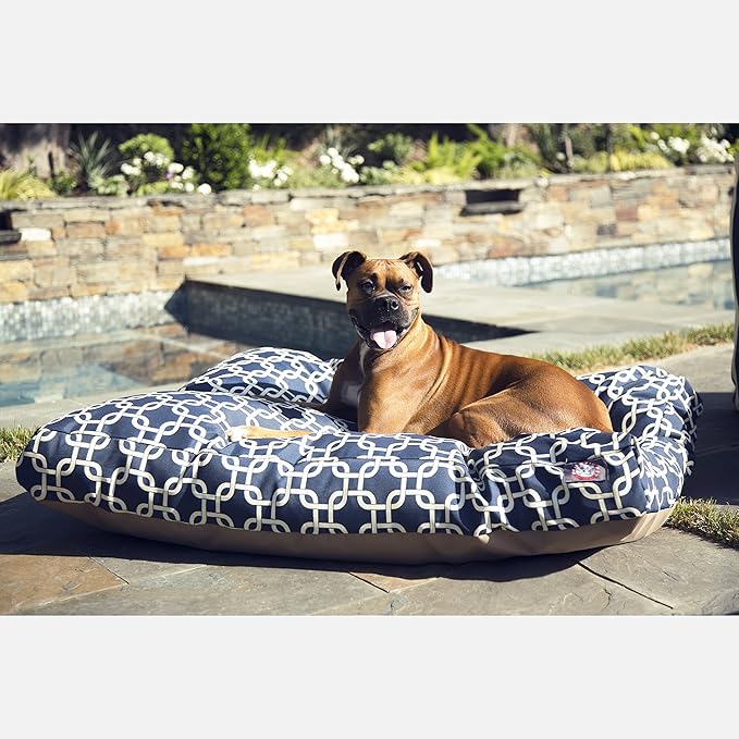 Majestic Pet Gray Links Large Rectangle Indoor Outdoor Pet Dog Bed With Removable Washable Cover