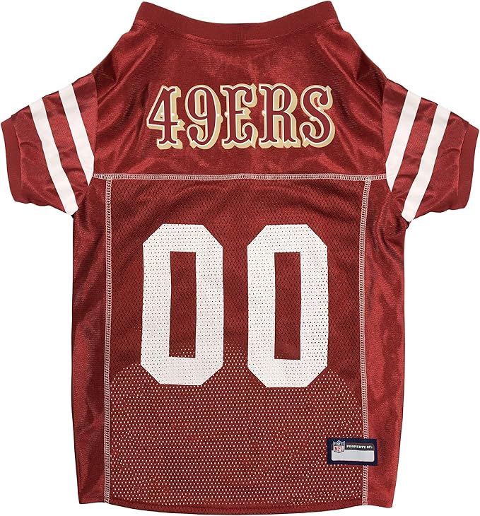 Pets First NFL San Francisco 49ers Dog Jersey, Size Small, Football Shirt Costume for Pet, Dog Sports T-Shirt, NFL Team Clothing for Cats, Licensed Pet Apparel Available in 7 Sizes and 32 Teams