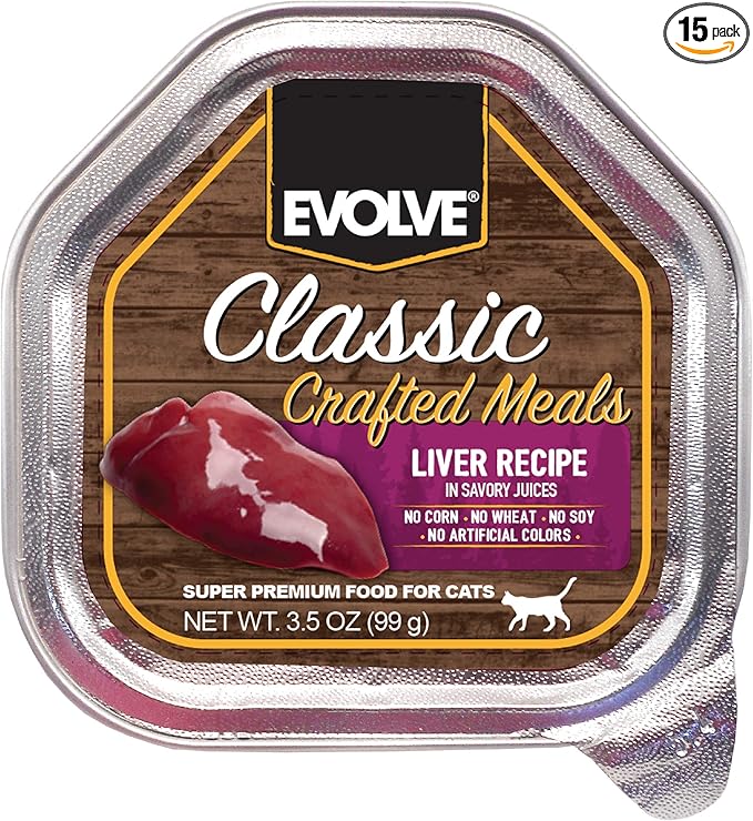Evolve Classic Crafted Meals Liver Recipe Cat Food (Pack of 15)