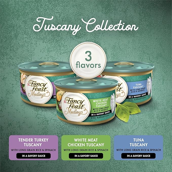 Fancy Feast Purina Medleys Tuscany Wet Cat Food VarietyPack - 3 Ounce (Pack of 48)