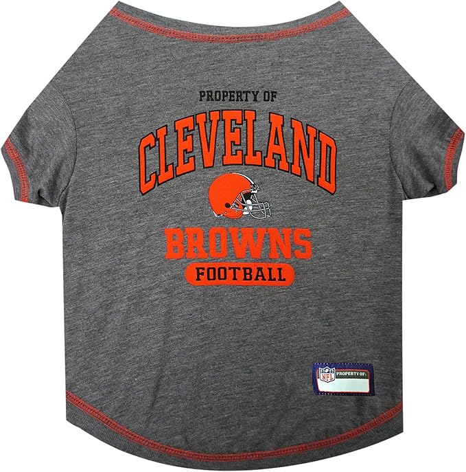 NFL Cleveland Browns Dog T-Shirt for Pets, Size Medium. Officially Licensed Pet Shirt with Team Logo, Soft Stretchable Comfort Fit Apparel for Dogs & Cats