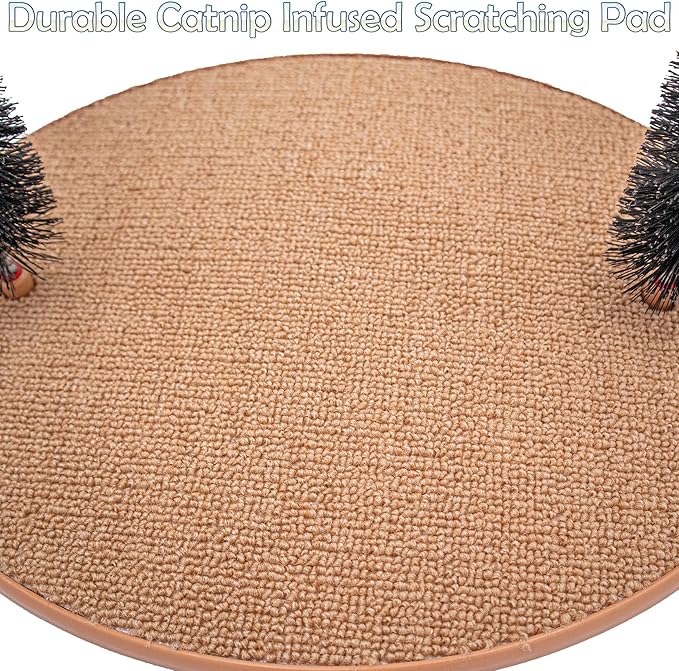 Perfect Cat Self Grooming Arch Toy & Post with Cat Mouse Toy, Bristles, Scratch Pad and Catnip - for Scratching, Brushing, and Massaging - Prevents Furniture Damage & Promotes Healthier Indoor Cats