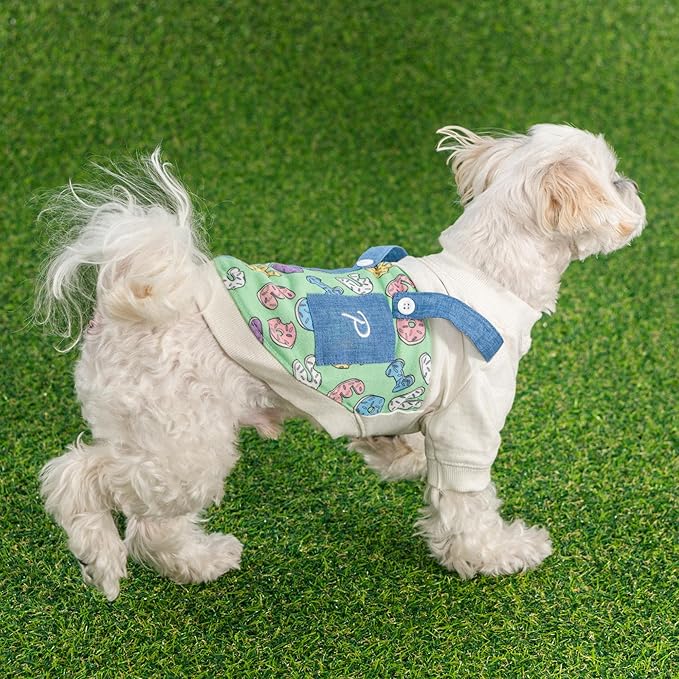 Puppia Maisy Dog Shirt Round NeckTrendy Fashionable Cute Dog Apparel for Small and Medium Dogs, Ivory, Medium