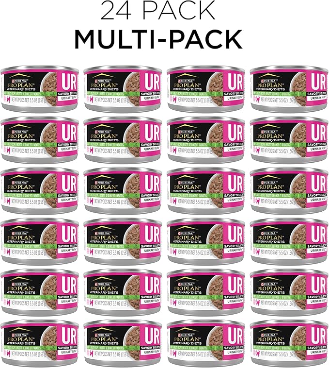Purina Pro Plan Veterinary Diets UR Urinary St/Ox Savory Selects Feline Formula Turkey & Giblet Recipe in Sauce Wet Cat Food - (Pack of 24) 5.5 oz. Cans