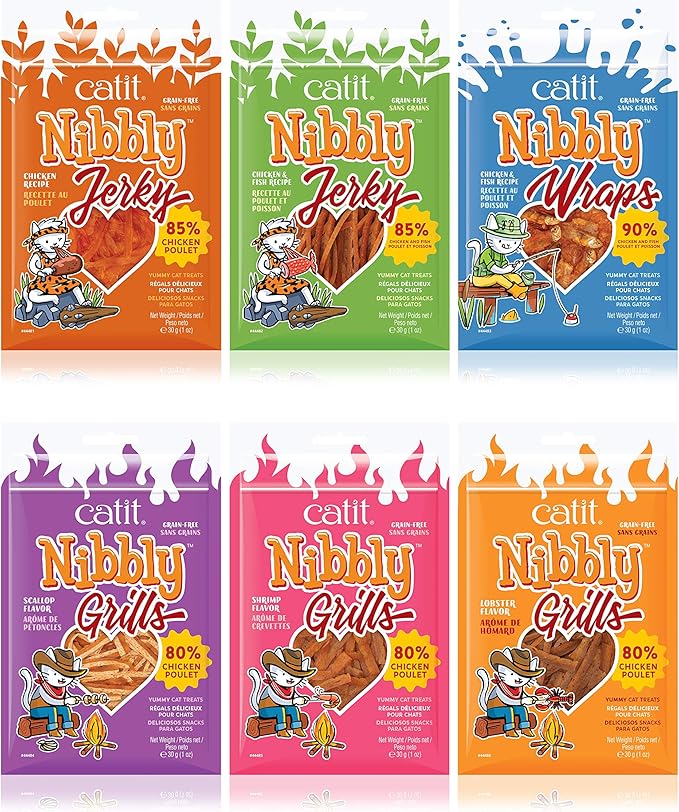 Catit Nibbly Wraps, Grain-Free Cat Treat, Chicken & Fish Recipe, 1.06 oz.