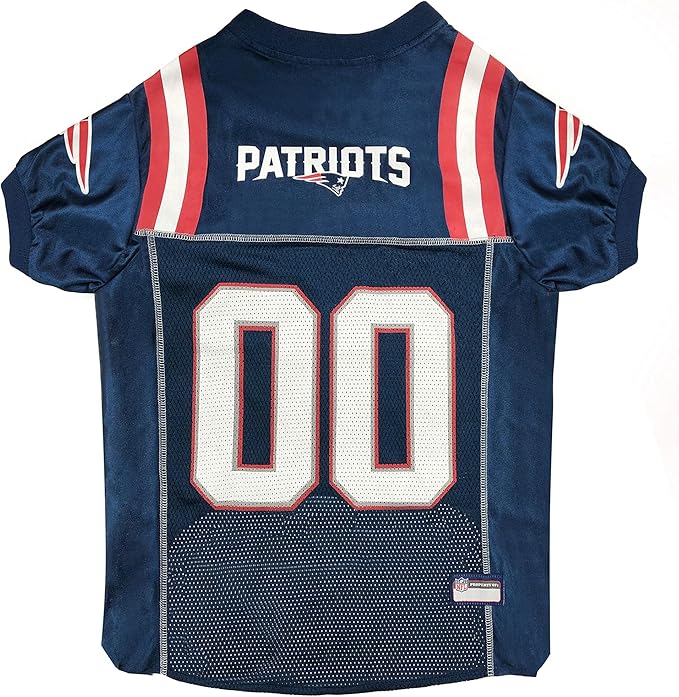 Pets First NFL New England Patriots Dog Jersey, Size X-Large, Football Shirt Costume for Pet, Dog Sports T-Shirt, NFL Team Clothing for Cats, Licensed Pet Apparel Available in 7 Sizes and 32 Teams