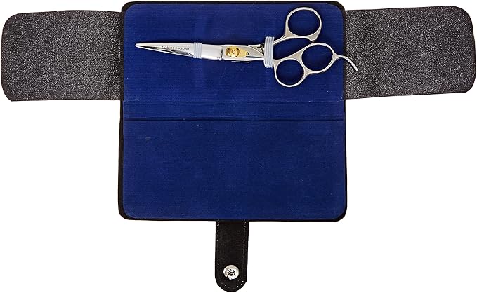 TAMSCO Diamond Offset Handle Shear 6.5-Inch with Finger Rest Semi-Convex Edge Japanese Stainless Steel Left Handed Triple Ring for Greater Comfort Adjustable Tension Screw