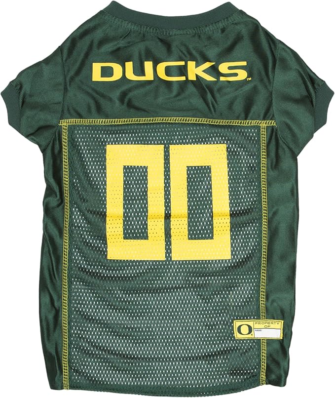 Pets First NCAA College Oregon Ducks Mesh Jersey for DOGS & CATS, X-Small.Licensed Dog Jersey with your Favorite Football/Basketball College Team