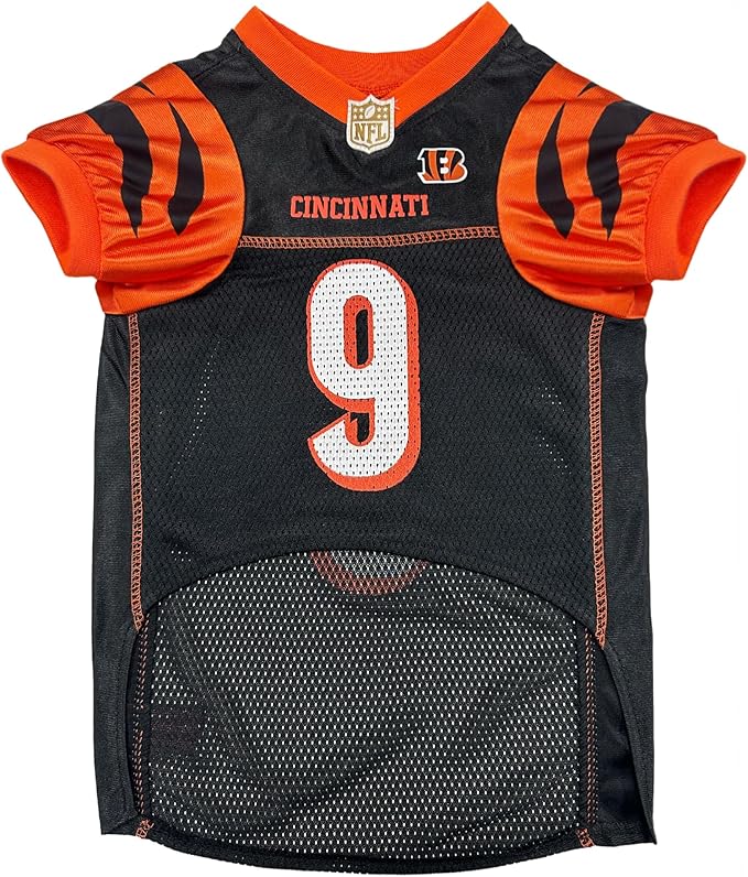 NFLPA Joe Burrow PET Jersey, NFL Dog Shirt, Size Large, Cincinnati Bengals Mesh Jersey for Dogs