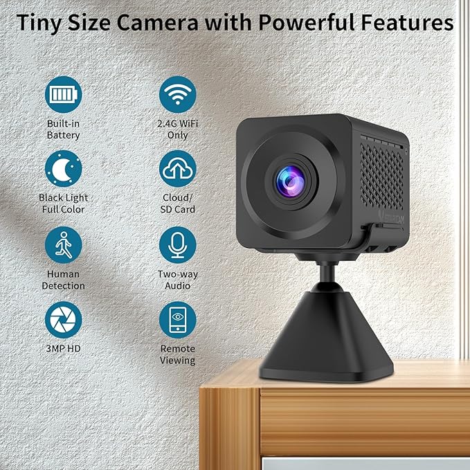 VSTARCAM 2K Security Camera, Built-in Battery, Low-Light Full-Color Night Vision, Motion Detection, Siren, 2-Way Audio, Remote Viewing, Cloud & SD Card Storage (up to 256GB)