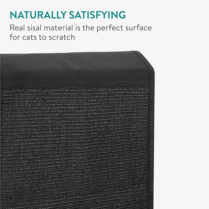 Navaris Cat Scratch Sofa Protector - Durable Sisal Pad - Scratcher Mat to Stop Cats Scratching Furniture - Indoor Cat Scratch Pads Suitable for All Sofas - Black