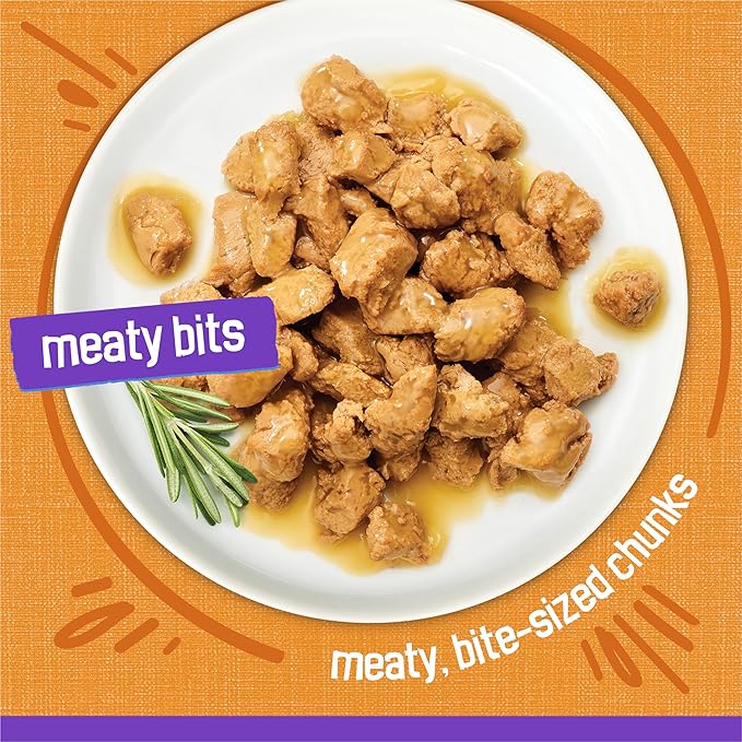 Purina Friskies Meaty Bits Chicken Dinner in Gravy Multi Cat Wet Cat Food - 13.5 Ounces (Pack of 12)