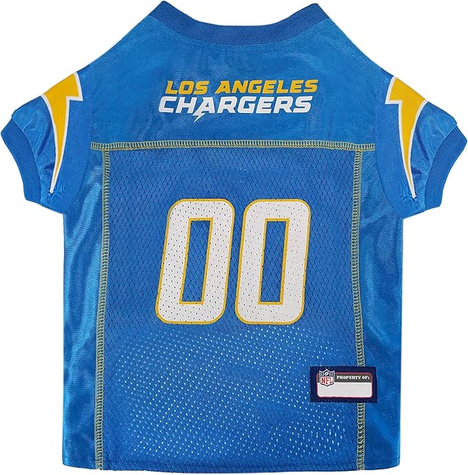 Pets First NFL Los Angeles Chargers Dog Jersey, Size Large, Football Shirt Costume for Pet, Dog Sports T-Shirt, NFL Team Clothing for Cats, Licensed Pet Apparel Available in 7 Sizes and 32 Teams