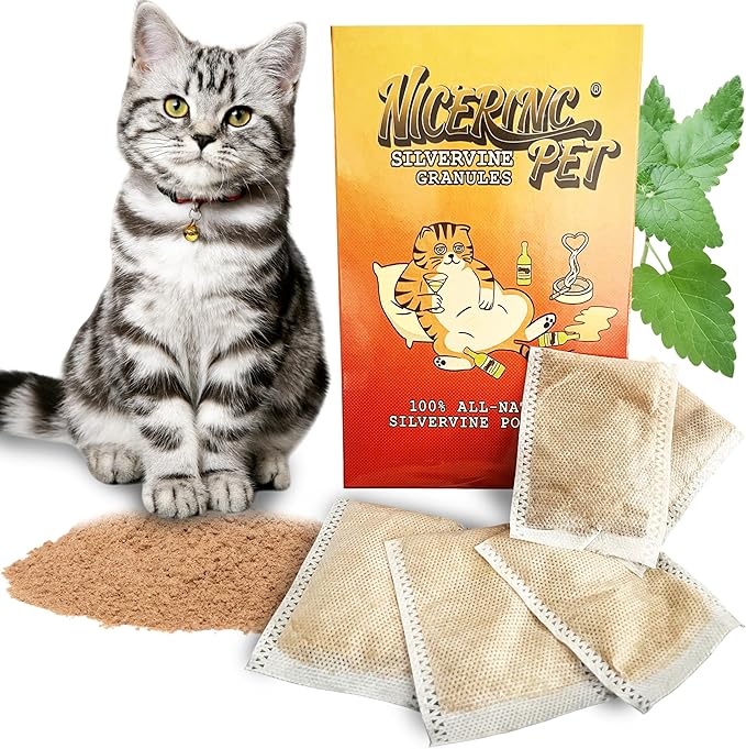 15 Pack Silvervine Powder Packets for Cat Toys,Organic Gall Fruit Powder(Matatabi),Refillable Catnip Toys Biodegradable, Non-GMO, Chemical-Free Refill Packs for Cats