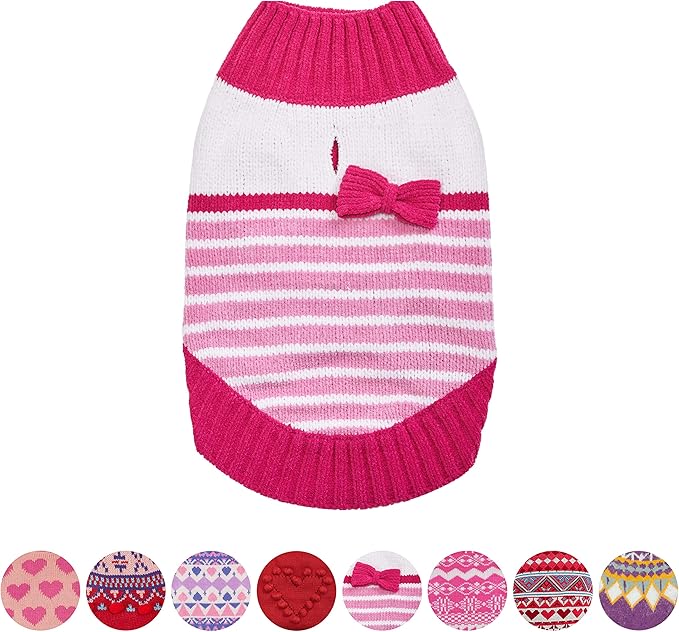 Blueberry Pet Pinky Princess Designer Chenille Dog Sweater in Pinky Princess, Back Length 16", Pack of 1 Clothes for Dogs