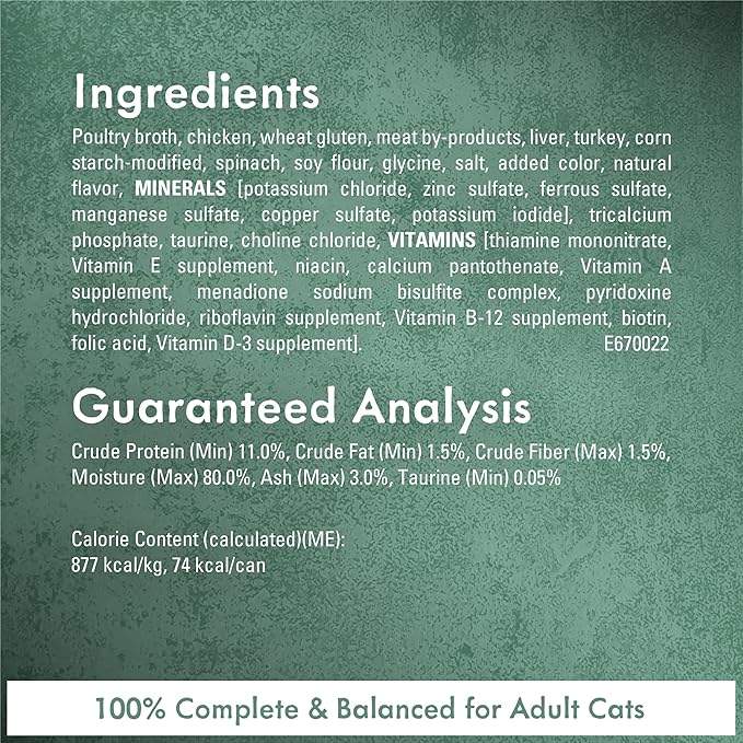 Fancy Feast Purina Gravy Wet Cat Food, Medleys White Meat Chicken Florentine with Garden Greens - 3 oz. Cans (Pack of 48)