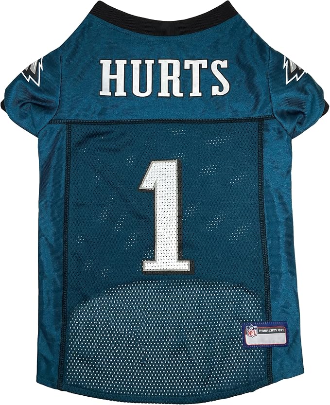 NFLPA Jaylen Hurts PET Jersey, NFL Dog Shirt, Size XX-Large, Philadelphia Eagles Mesh Jersey for Dogs