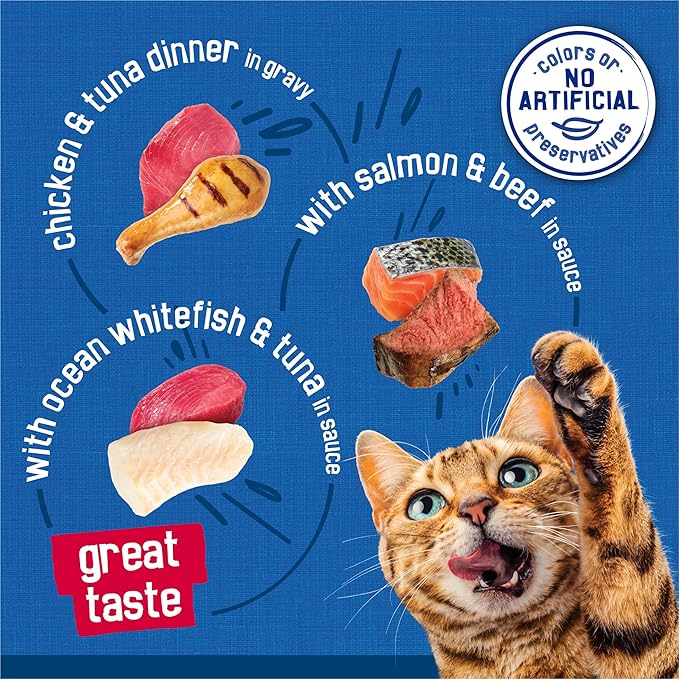 Purina Friskies Gravy Wet Cat Food Variety Pack Seafood Prime Filets Favorites - (Pack of 24) 5.5 oz. Cans