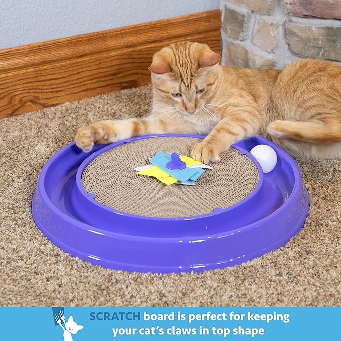 Kitty City Cat Scratchers - Cat Scratching Pad & Ball Track Scratcher