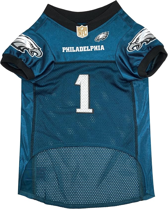 NFLPA Jaylen Hurts PET Jersey, NFL Dog Shirt, Size Small, Philadelphia Eagles Mesh Jersey for Dogs
