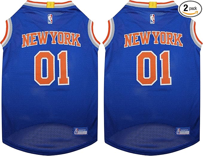 NBA NEW YORK Knicks Dog Jersey, Small - Tank Top Basketball Pet Jersey (Pack of 2)