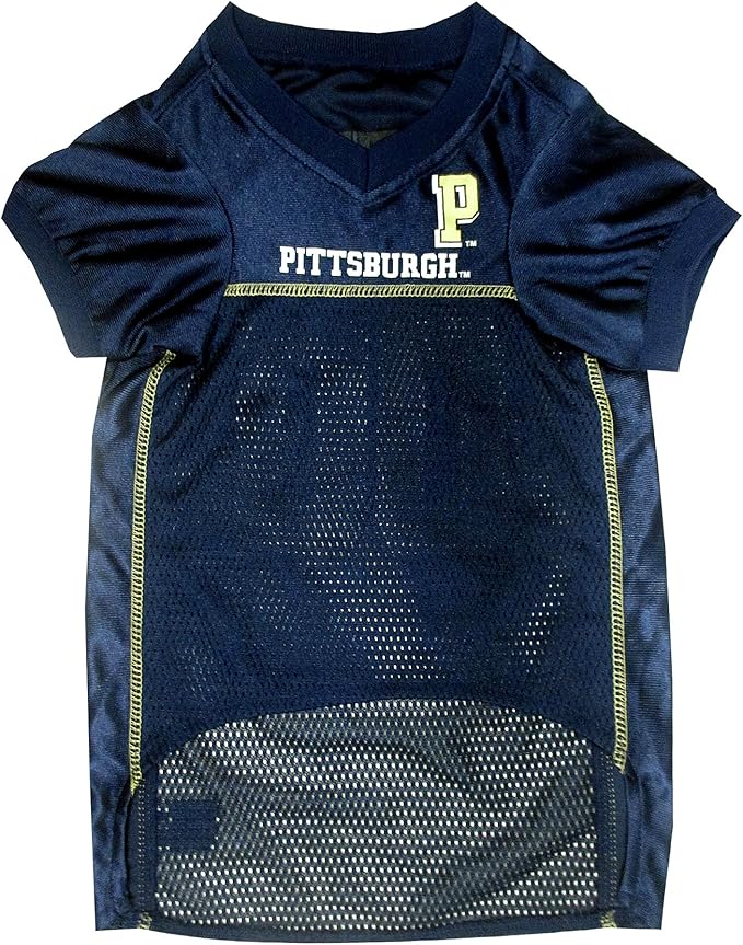 Pets First NCAA College Pittsburgh Panthers Mesh Jersey for DOGS & CATS, X-Small.Licensed Dog Jersey with your Favorite Football/Basketball College Team