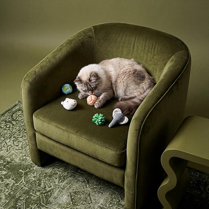 Cat Toys | Plush Earth Animals Stuffed Animal for Cats, Value 5-Pack | Eco Friendly Interactive Cat Toys for Indoor Cats