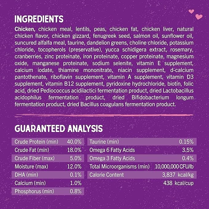 Stella & Chewy's Raw Coated Premium Kibble Cat & Kitten Food – Grain Free, Protein Rich Meals – Cage-Free Chicken for Kittens Recipe – 5 lb. Bag