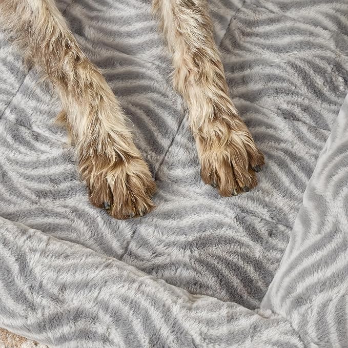 MidWest Homes for Pets QuiteTime Deluxe Wave Bolster Bed for Large Dogs; Easily Machine Wash and Dry; Gray; 42"; 40242-WVGY