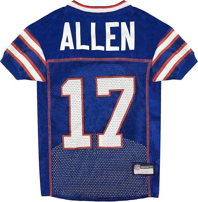NFLPA Josh Allen PET Jersey, NFL Dog Shirt, Size Medium, Buffalo Bills Mesh Jersey for Dogs