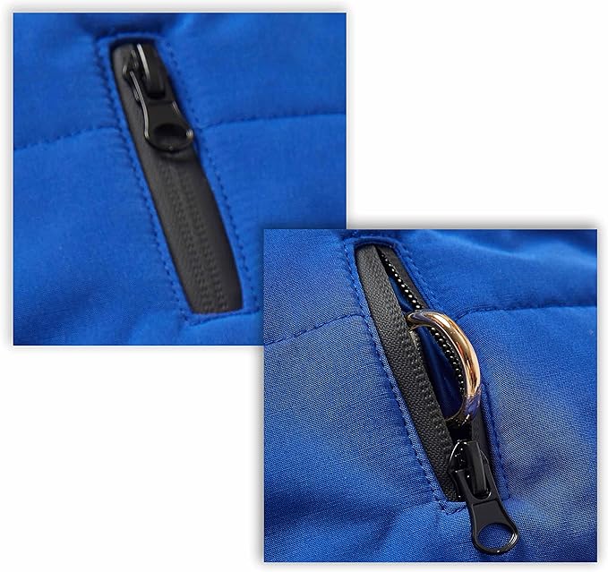 Blueberry Pet Waterproof Windproof Quilted Dog Coat – Cozy Navy Blue Winter Jacket for Medium & Large Dogs, 23" Back Length