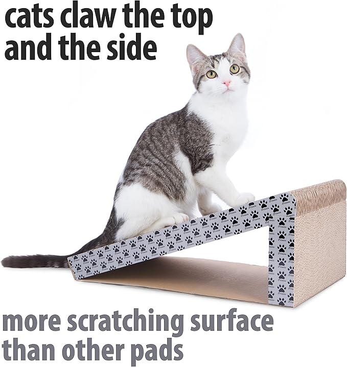 iPrimio Cat Scratch Ramps (2 Ramps for One Price) - Foldable for Travel and Easy Storage - Great for Cats Playing Over, Laying, and Scratching - Patent Pending Design (2 Pack)