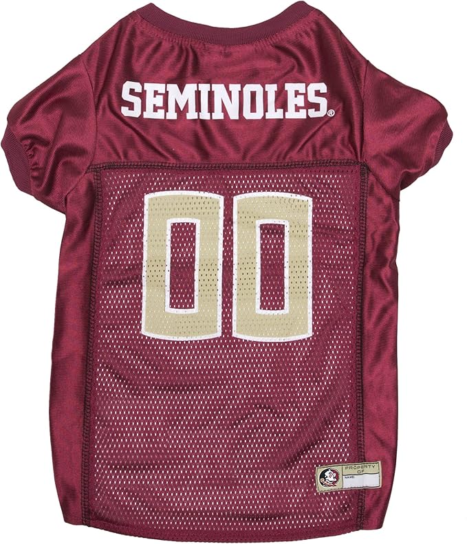Pets First NCAA College Florida State Seminoles Mesh Jersey for DOGS & CATS, Large. Licensed Dog Jersey with your Favorite Football/Basketball College Team