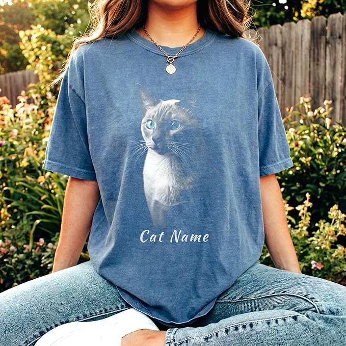 Custom Name Tonkinese Cat Apparel - Premium Unisex Lifestyle Top | Personalized Heritage Cat Owner Gift | Artistic Minimalist Tonkinese Silhouette Shirt