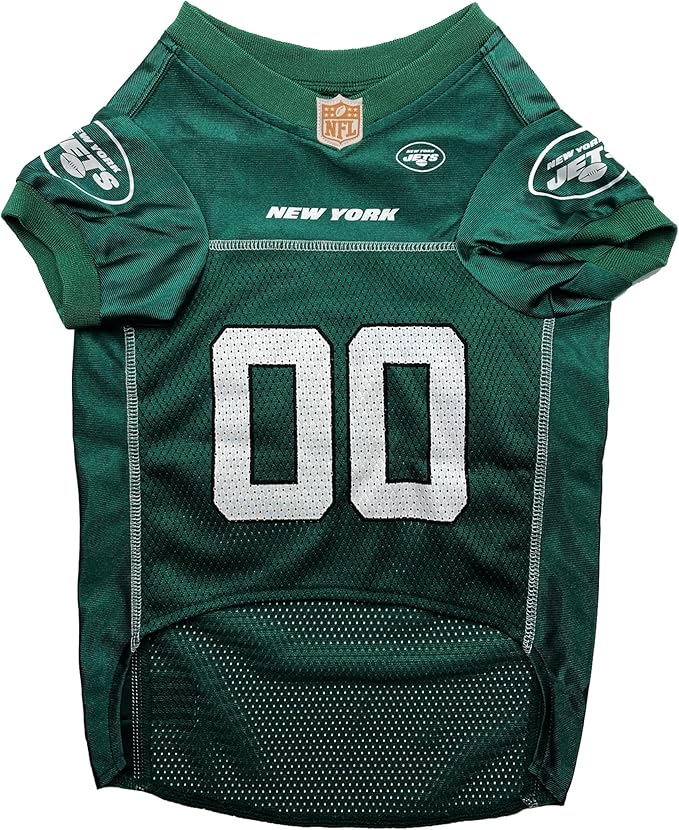 Pets First NFL New York Jets Dog Jersey, Size X-Large, Football Shirt Costume for Pet, Dog Sports T-Shirt, NFL Team Clothing for Cats, Licensed Pet Apparel Available in 7 Sizes and 32 Teams