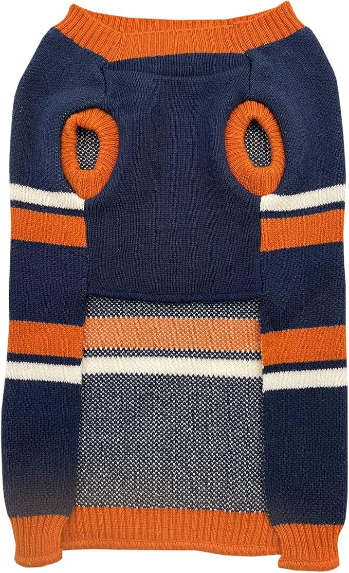 NCAA Auburn Tigers Dog Sweater, Size Large. Warm and Cozy Knit Pet Sweater with NCAA Team Logo, Best Puppy Sweater for Large and Small Dogs