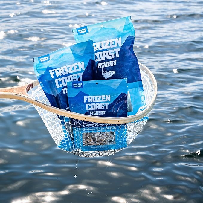 Frozen Coast Freeze-Dried Wild-Caught Salmon Cat & Dog Treats-Single-Ingredient, Omega-3, Grain-Free (5 oz Bag)