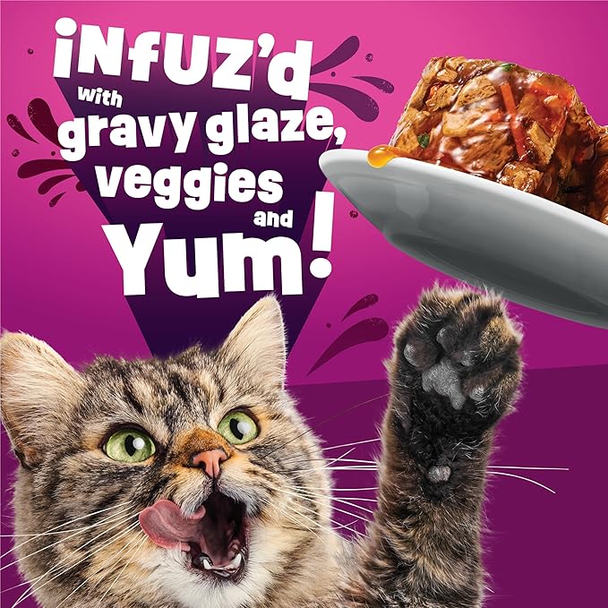 Purina Friskies Glaz’d and Infuz’d Wet Cat Food Variety Pack with Chicken, Crab or Shrimp in Wet Cat Food Gravy - 5.5 Ounce (Pack of 12)