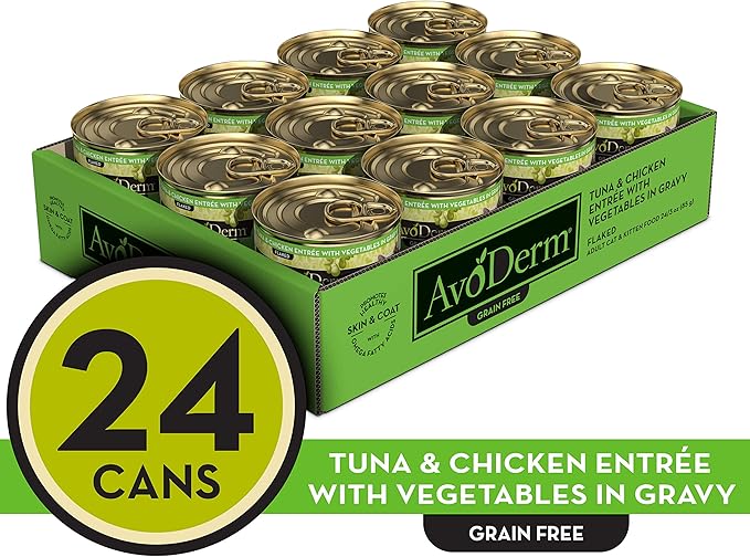 AvoDerm Natural Grain Free Tuna & Chicken Entrée with Vegetables Wet Cat Food 3 oz